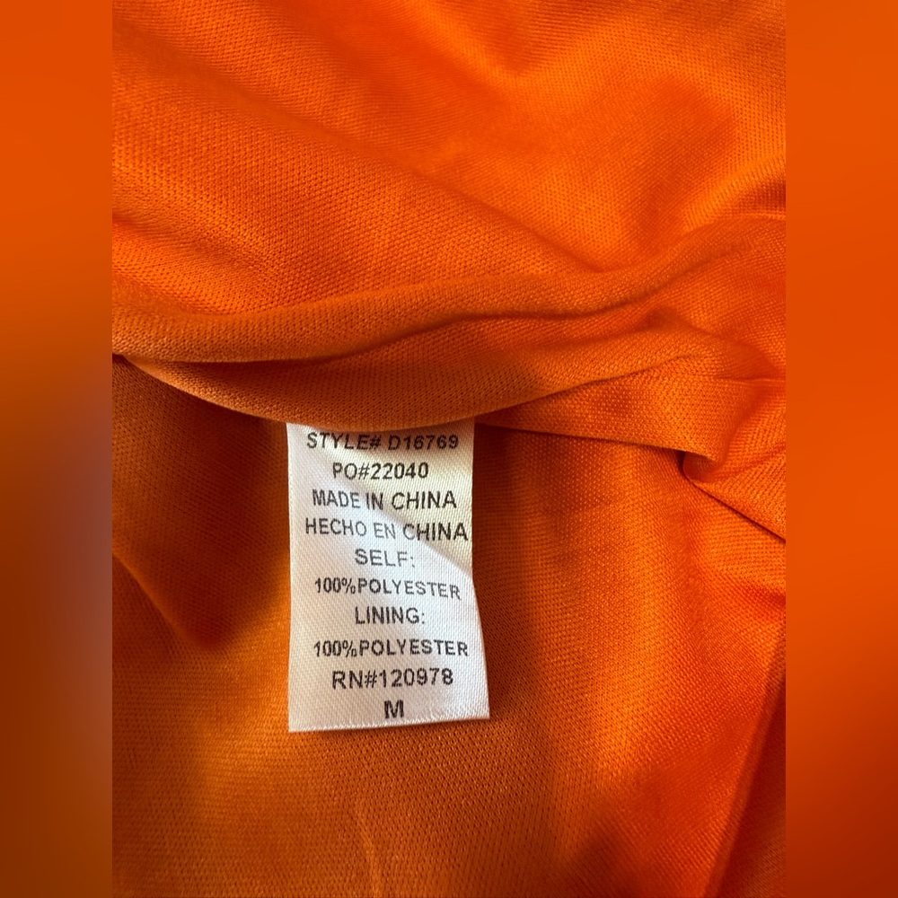 Entro Floral Embroidered Midi Dress Women Size Medium Pumpkin Color Lined - Picture 10 of 14